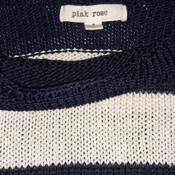 Pink Rose stripes sweater Small - Picture 2 of 2